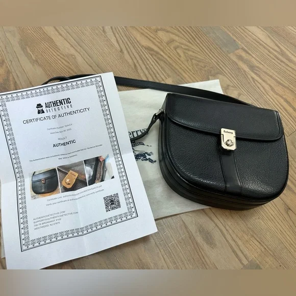 Burberry Black Pebbled Leather Crossbody - Picture 8 of 11